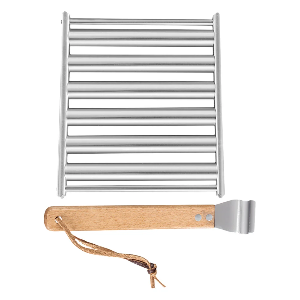 1Set Edelstahl Wurst Grill Tablett Tragbare Outdoor Grill Rack für Camping Picknick Grillen Zubehör Wurst Roller für Grill