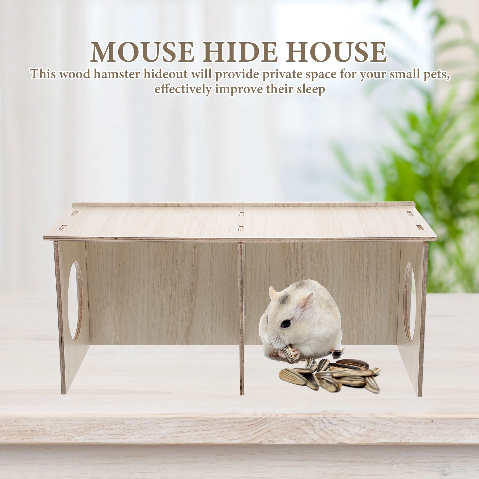 

Hamster Solid Wood House Guinea Pig Hideout Toys Hay Chamber Homes Rabbit Activities