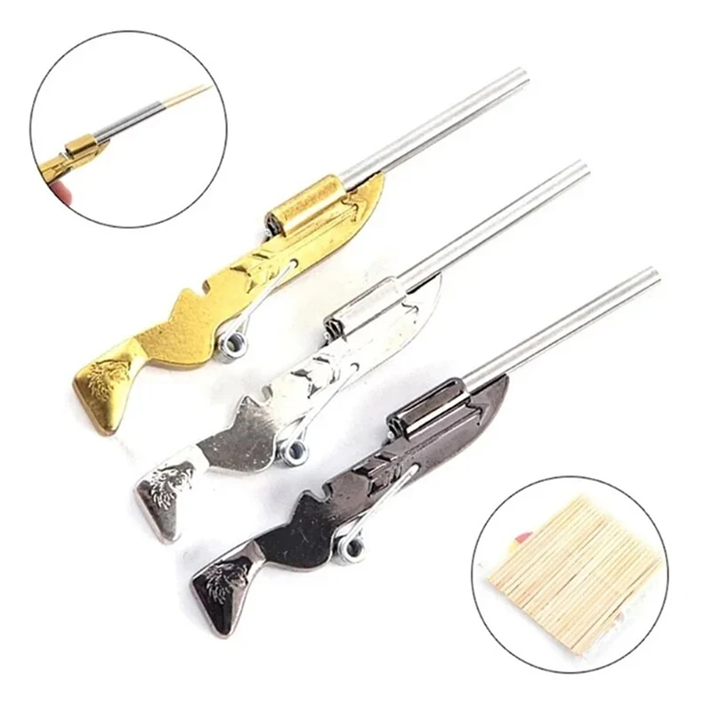 Mini Toothpick Gun Guntoy Toothpickgun Funny Hunting Shooting Toys Outdoor Decompression Weapontoy Hunting Guntoys Toys Gifts