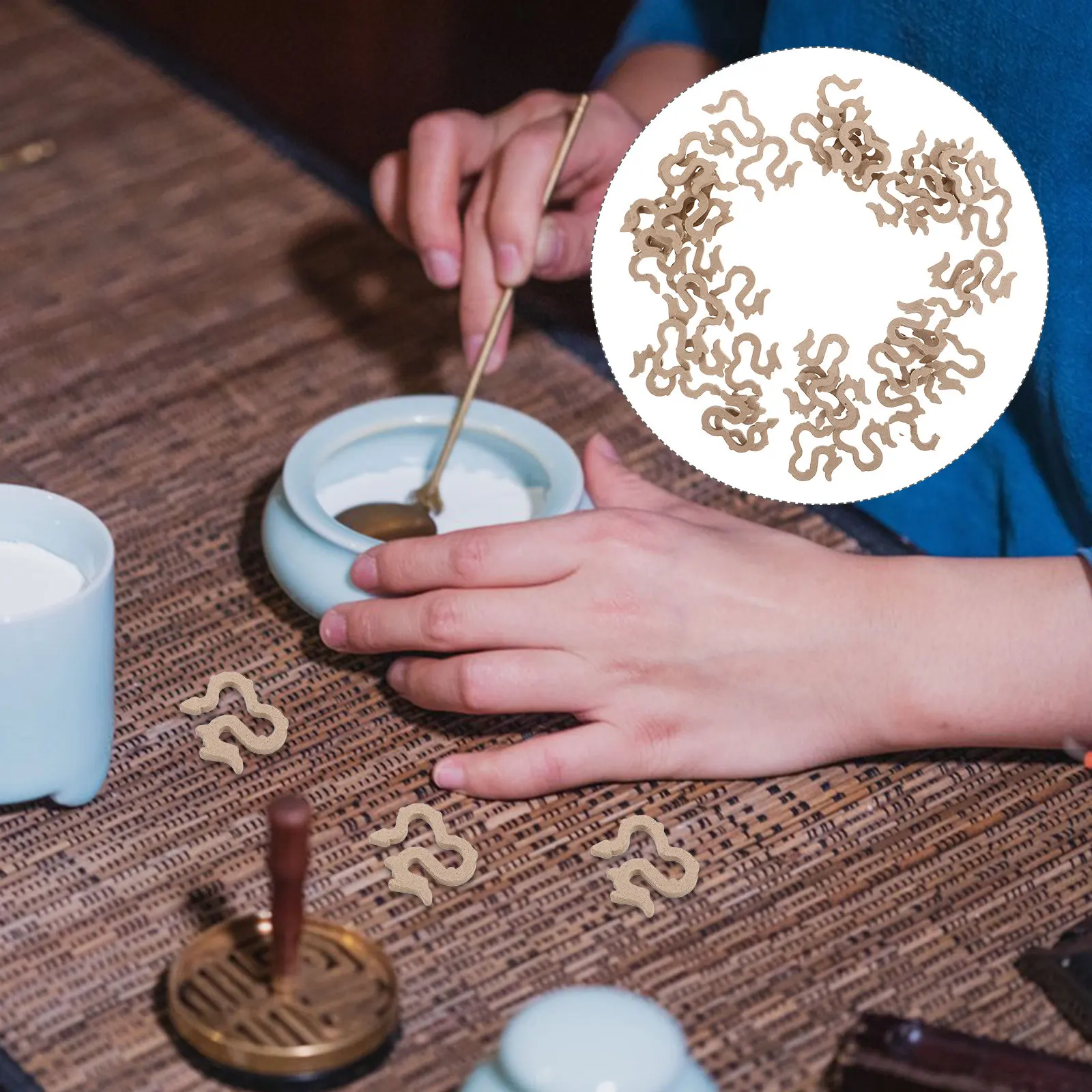 42Pcs Dragon Incense Blocks Natural Handmade Agarwood Fragrance for Meditation Relaxation Spiritual Cleansing and Home