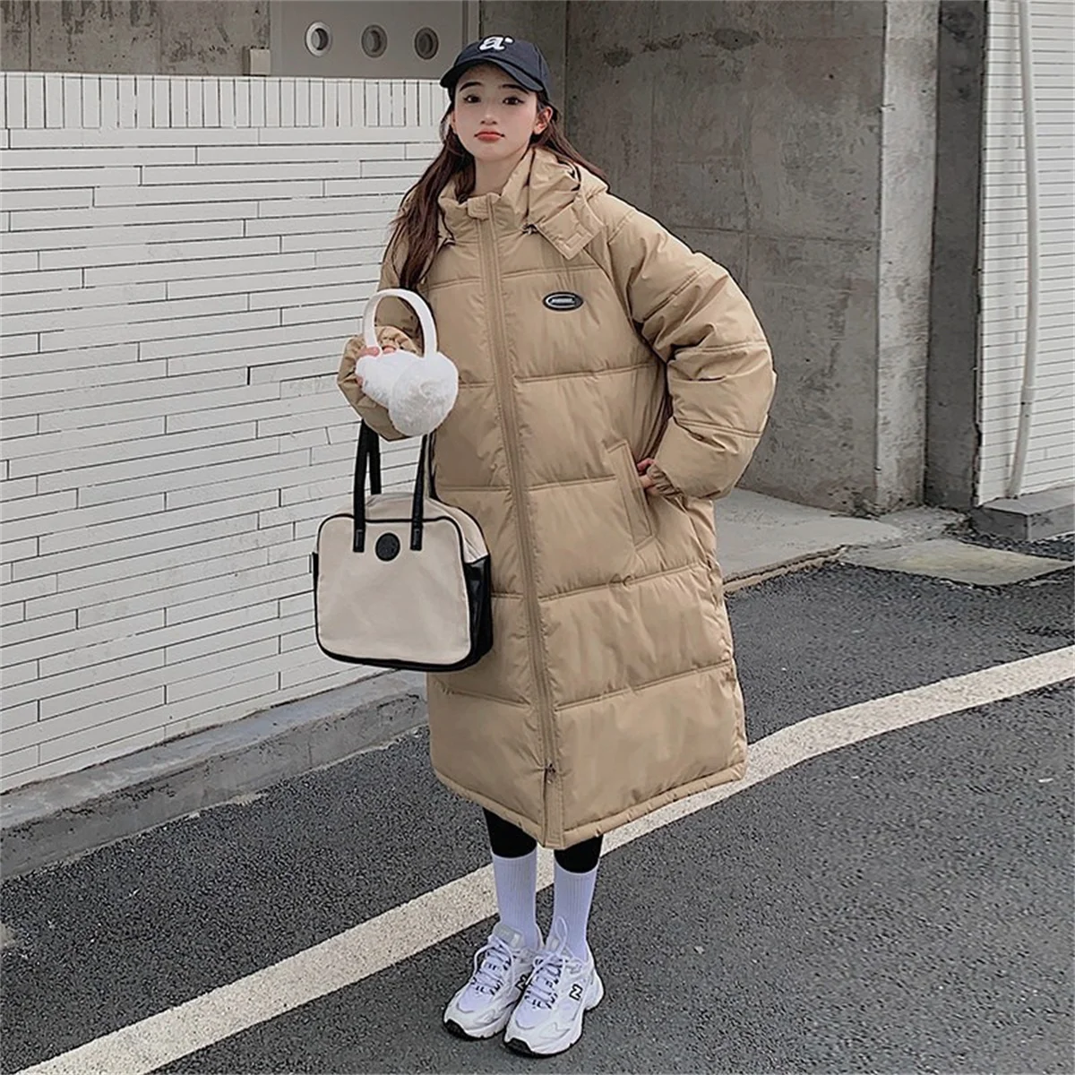 Winter Women Loose Jacket Coats Long Parkas Female Down Cotton Hooded Overcoat Thick Warm Jackets Windproof Casual Student Coat