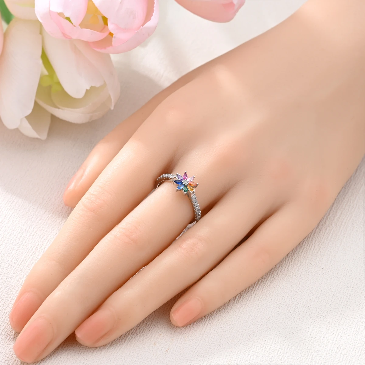 925 Sterling Silver Rainbow Fl - Plant Parent Gifts 评论和价格