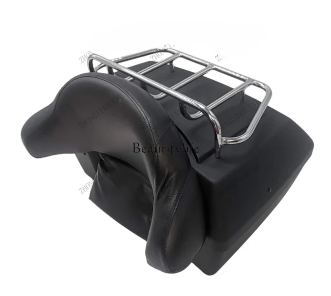 

Motorcycle plus-Sized Tail Box Tool Storage Box with Backrest Shelf