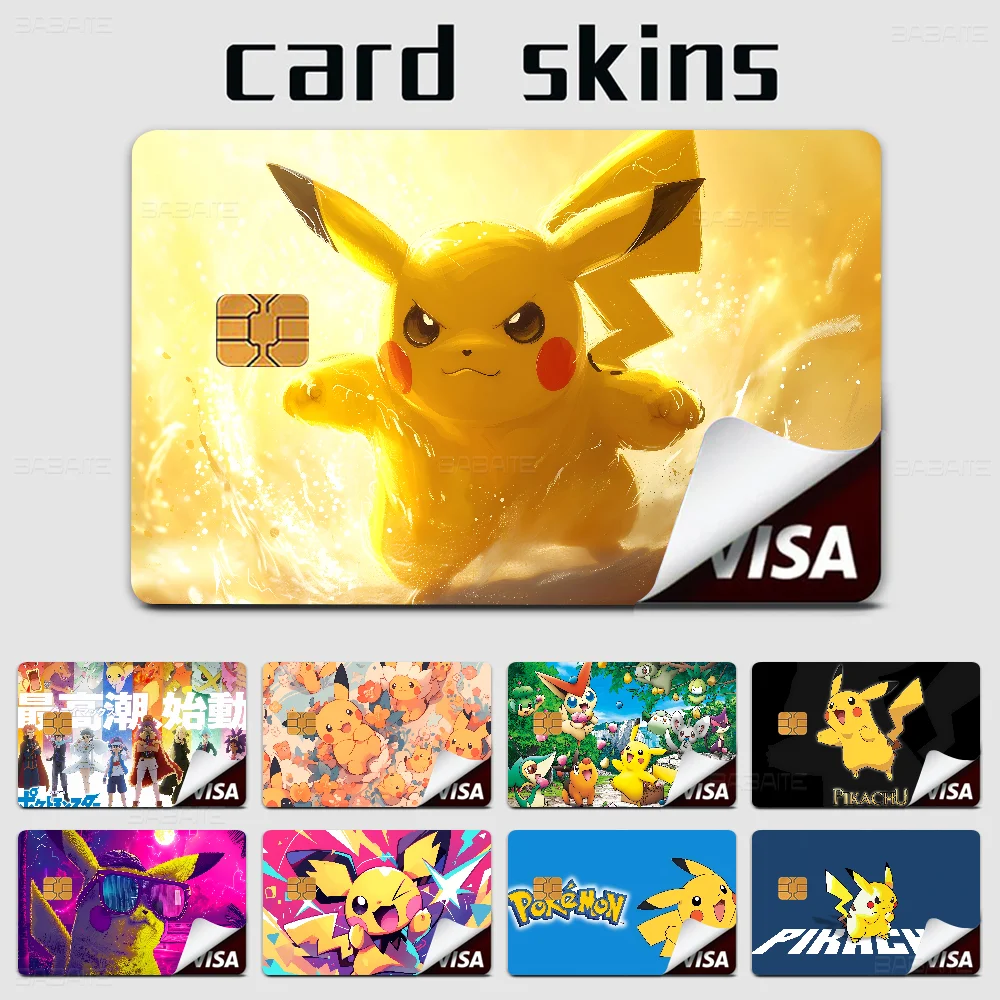 P-pika-chu Gamer Matte Film Cover Skin Sticker For Credit Card Bank Debit Bus Card