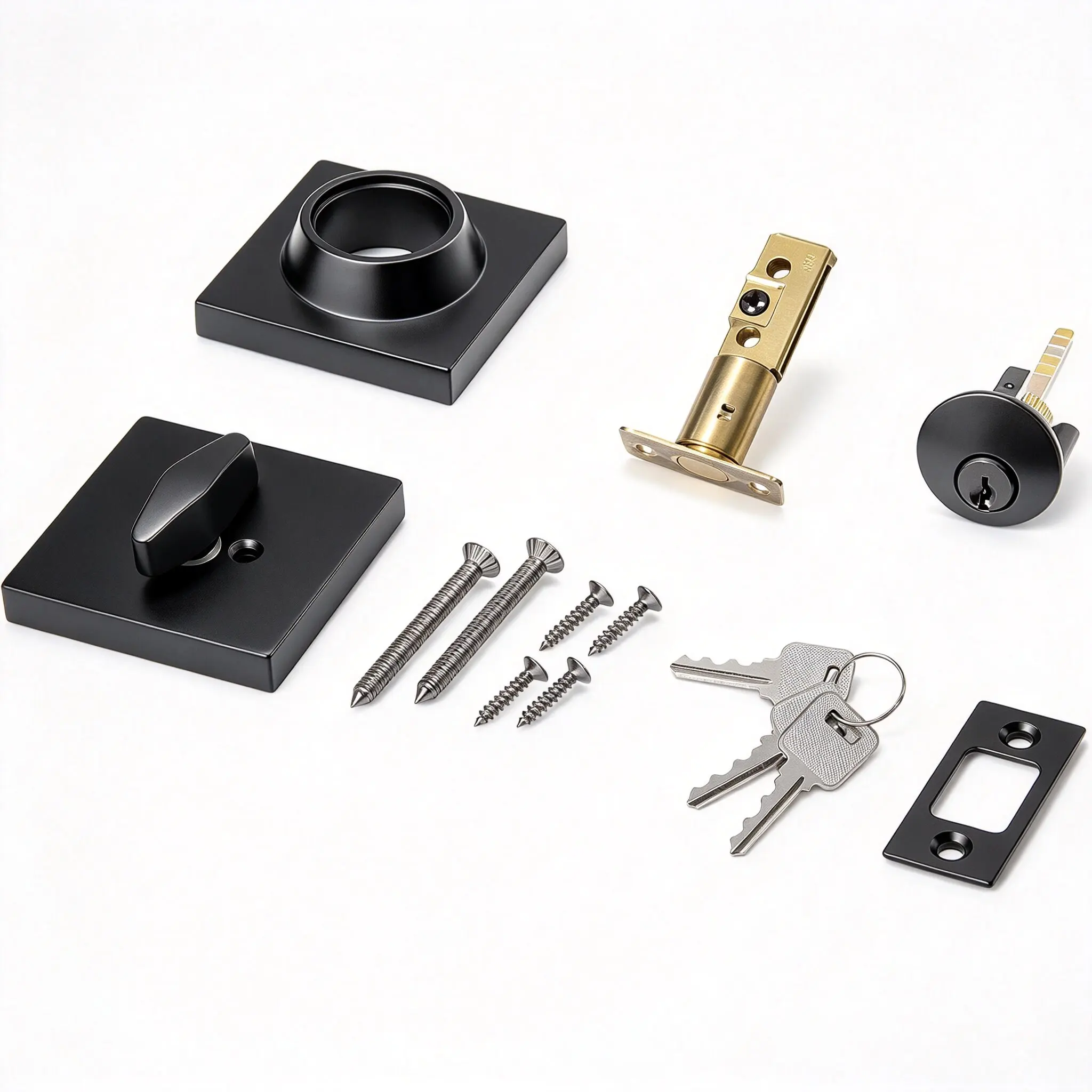 Deadbolt Lock With Keys Solid Brass Square Deadbolt Lock Door Deadbolt Lock Anti Rust For Left Handed Door Exterior Door