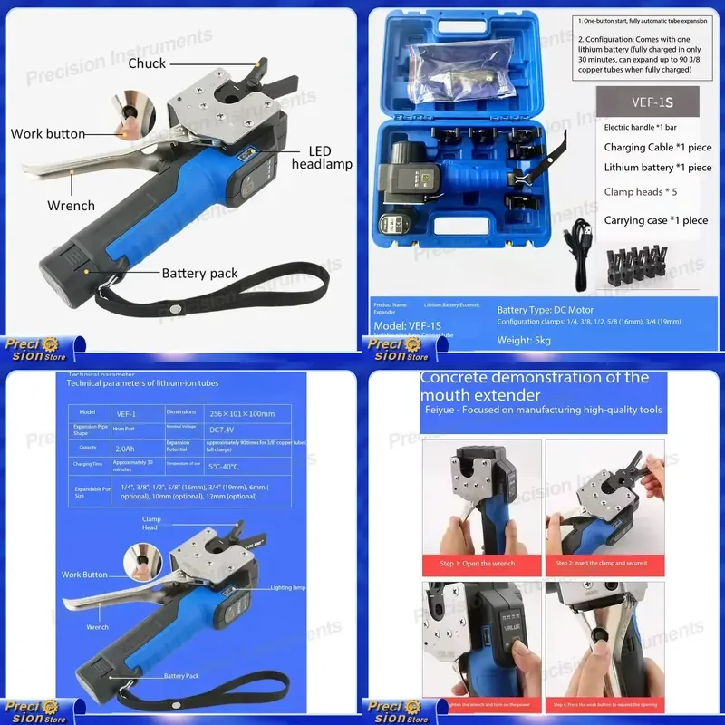 For Pipe Expander Copper Tube Flaring Tool HVAC Refrigeration Air Conditioning Installation Maintenance Auto Parts
