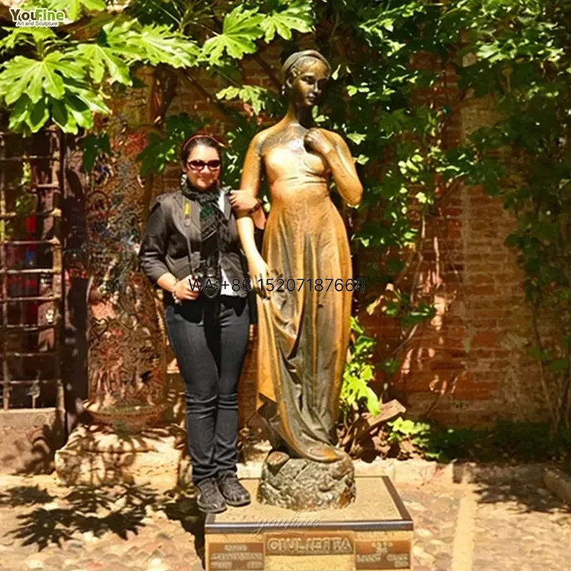 Wmwmnu for YOUFINE Modern Outdoor Life Size Copper Bronze Juliet Standing Woman Lady Sculpture for Sale