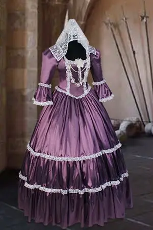 1860S victorian rococo purple ball gown medieval retro gothic steampunk dress princess evening dress wedding ball gown custom