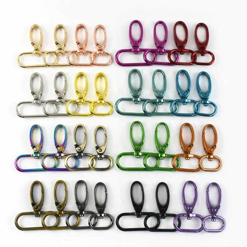 

20/50Pcs 20/25/32/38mm Crochet Hook Metal Buckle Bag Strap Carabiner Clips Swivel Lobster Claw Clasps Lanyard Trigger Snap Hooks