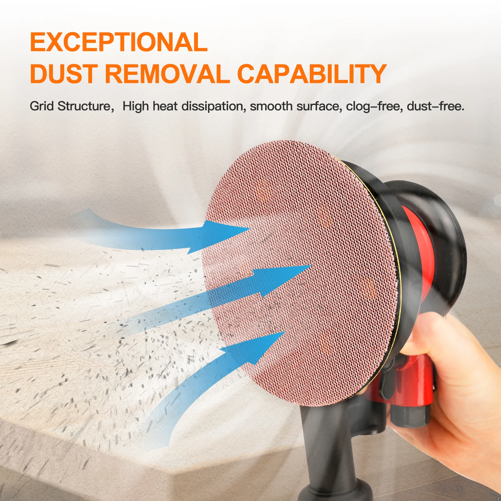 5 بوصة شبكة الرملي أقراص هوك وحلقة جلخ الغبار الحرة القرص مكافحة حجب صافي الصنفرة ورقة للجسم السيارات الخشب دريوال المعادن