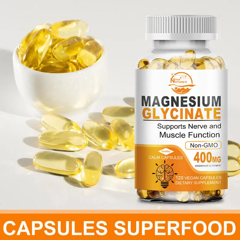 Magnesium Glycinate kapsul 400mg meningkatkan stres tidur & kecemasan meredakan