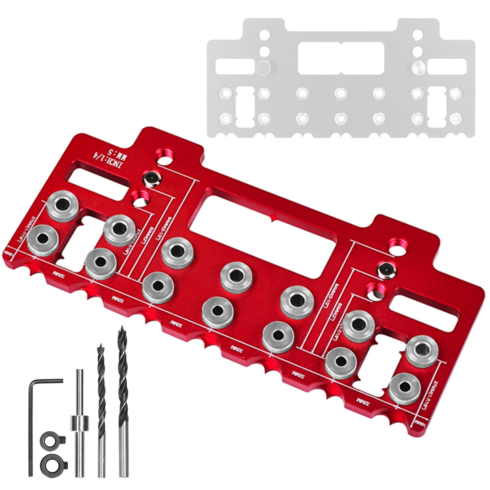 

Holes Punch Locator Cabinet Hardware Jig Shelf Pin Drill Guide Hole Opener for Door Installation Household Woodworking Tools