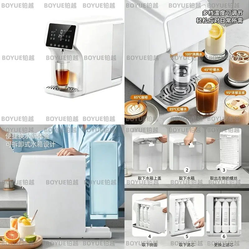 Reverse Osmosis Water Purifier Desktop Instant Hot Cold Dispenser Direct Drinking Filter System for Home Kitchen Tap