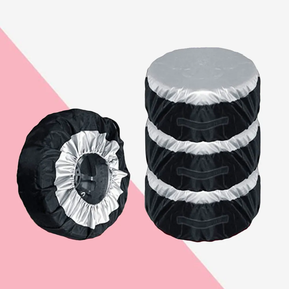 

4Pcs Car Spare Tire Covers High Quality Oxford Cloth Waterproof Sunscreen Protect Covers Easy Install Foldable for 65Cm Wheel