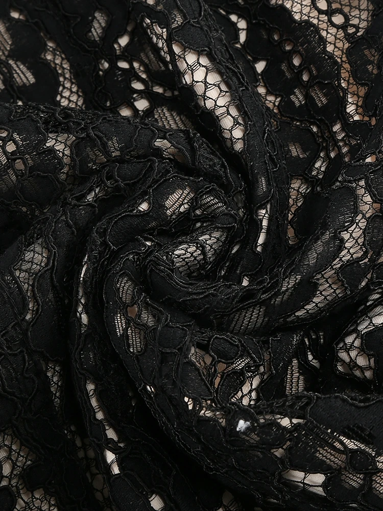 Sexy Spaghetti Strap V Neck Lace Long Dress Women Black Floral Lace Sleeveless Bodycon Dresses Elegant Evening Celebrity Party