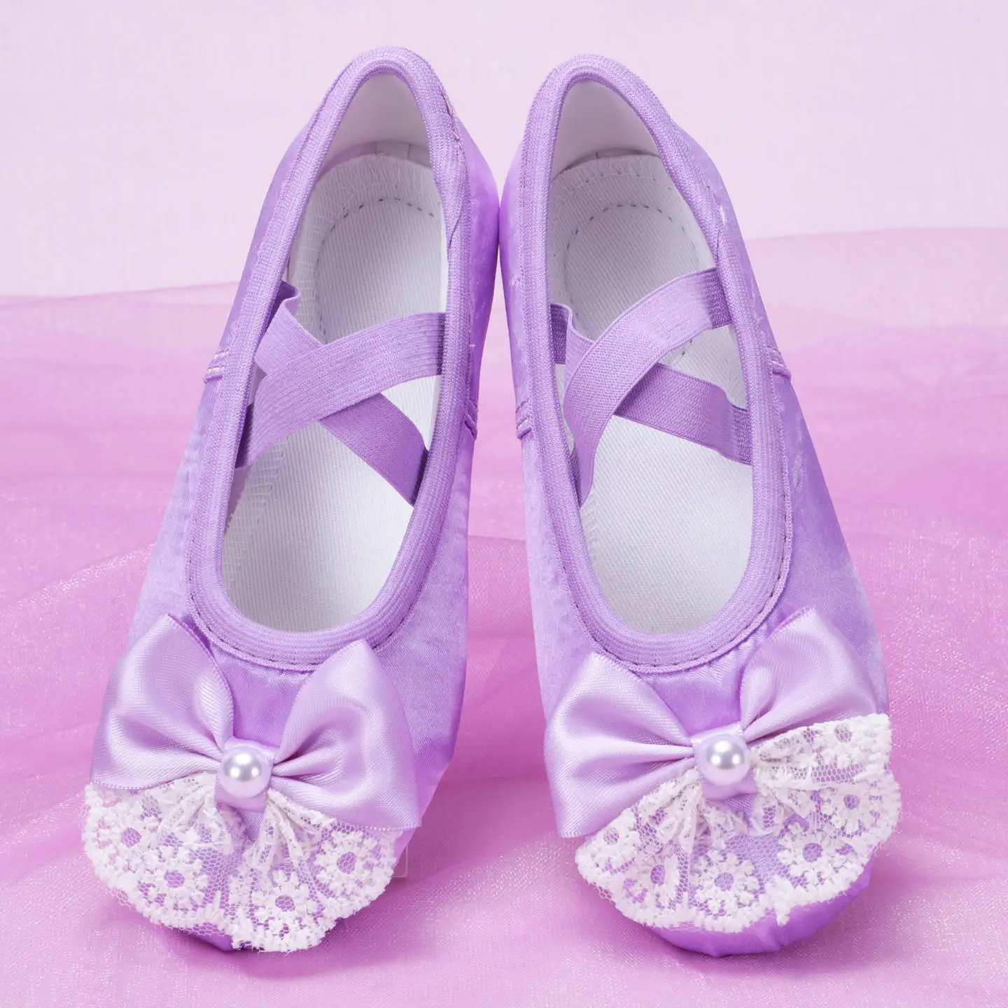 Dance shoes woman ballet flat bow lace ballet shoes  for dancing 2026 new product performance shoes for new year ballerinas lady