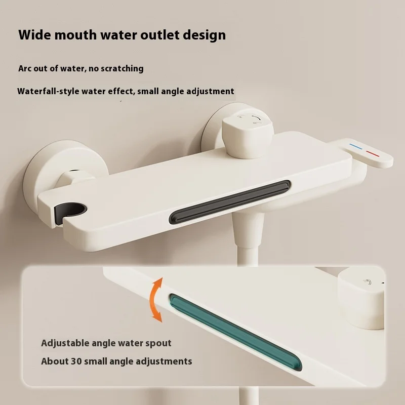 Wall Mounted Bathtub Faucet Cold Hot Water Waterfall Shower Head Edge Mount Home Bathroom 2-in-1 Mixer Tap - Image 3