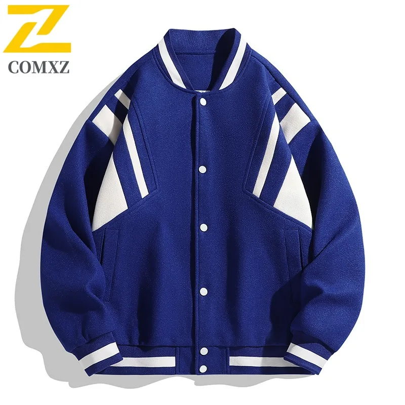

COMXZ 2025 Public Version Spring Autumn Color Block Baseball Jacket Men Women Stylish Versatile Coat Youth Trendy Sports