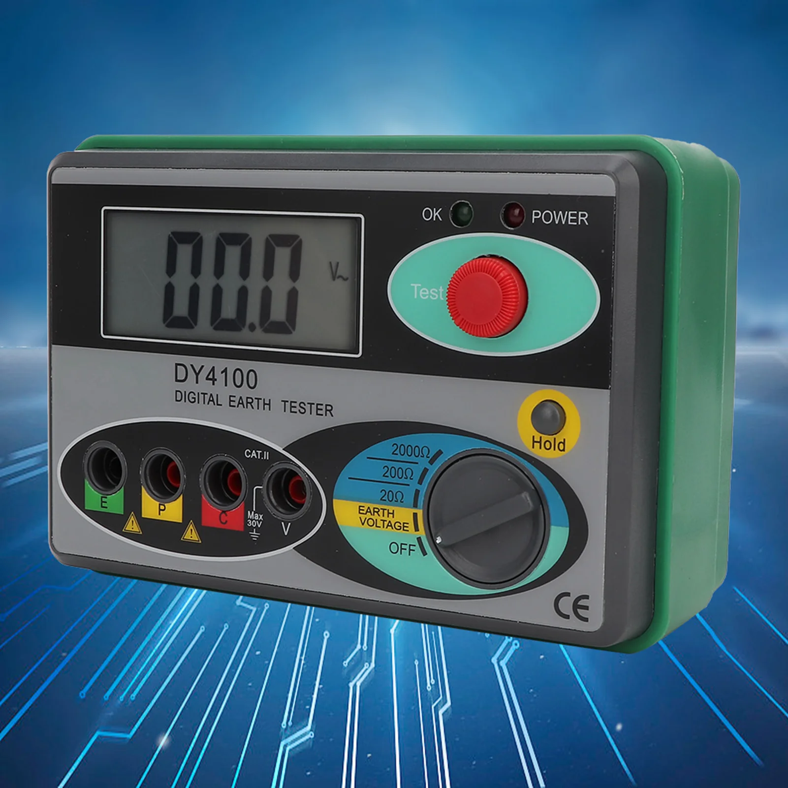 

DY4100 Digital LCD Screen Display Earth Ground Resistance Tester Measuring Meter LCD Resistance Tester