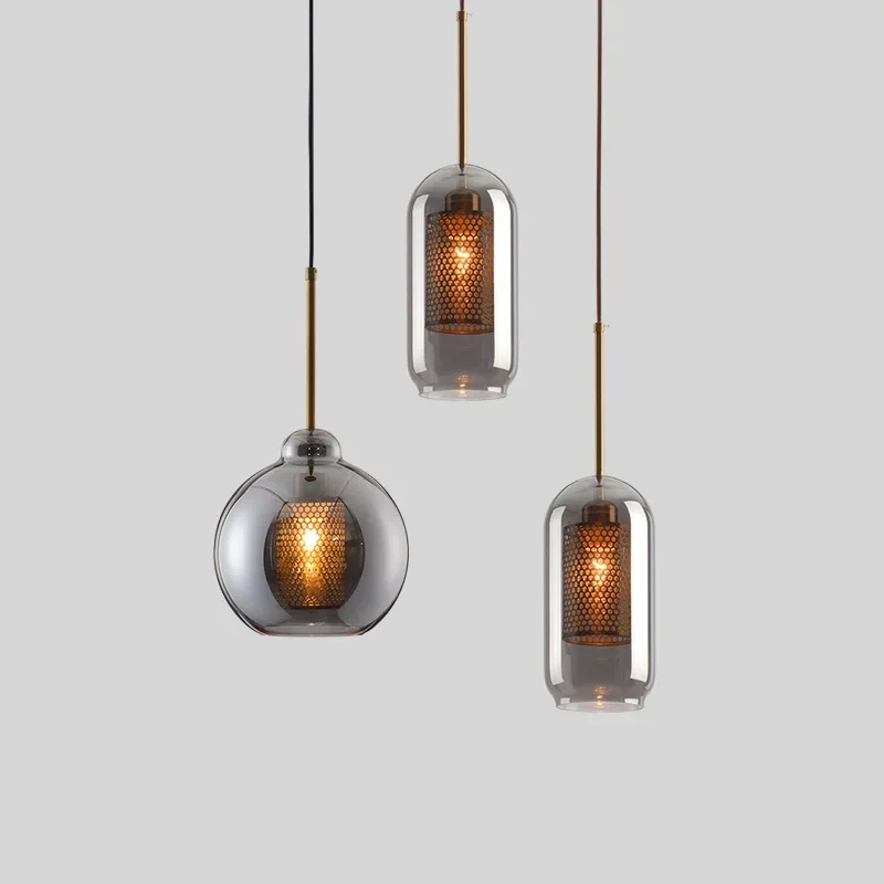 

Loft Modern Pendant Light Glass Ball Hanging Lamp Kitchen Light Fixture Dining Hanglamp Living Room Luminaire WF1010