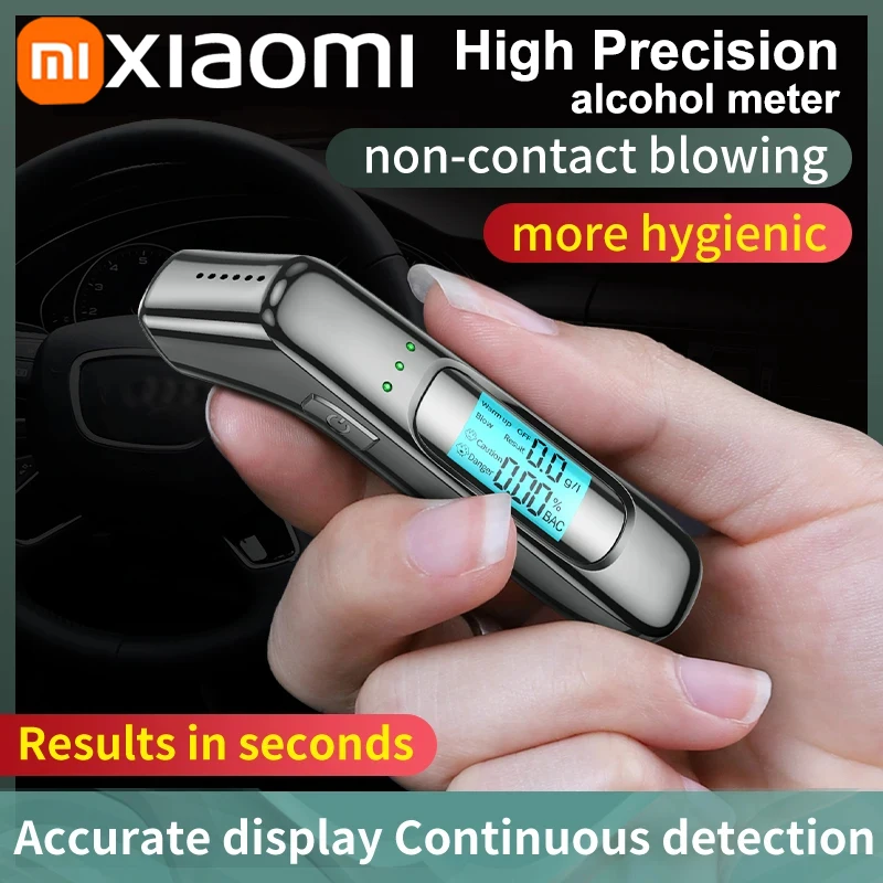 Xiaomi Non-Contact Alcohol Tester LED Digital Display Alcoholmeter Alcohol Tester Accuracy Breathalyzer Diagnostic Tool 2025 NEW