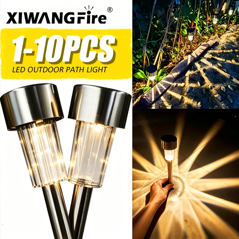 1/10PCS Solar Outdoor Lights Garden Lantern Solar Powered Lamp Waterproof Landscape Lighting Pathway Yard Lawn Garden Decor