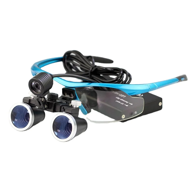 

Medical Operation Denta Glasses with Spotlight Head Light 3.5X Dentals Loupe Magnifier LED