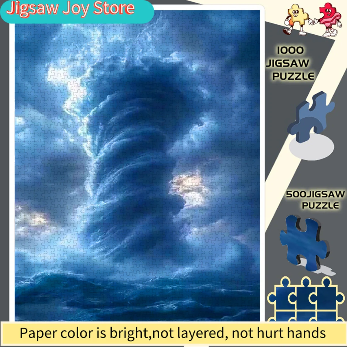 500pcs or 1000pcs Storm Puzzle Suitable for Adults & Families - Challenging High-Difficulty with Sturdy Cardboard Pieces, Port