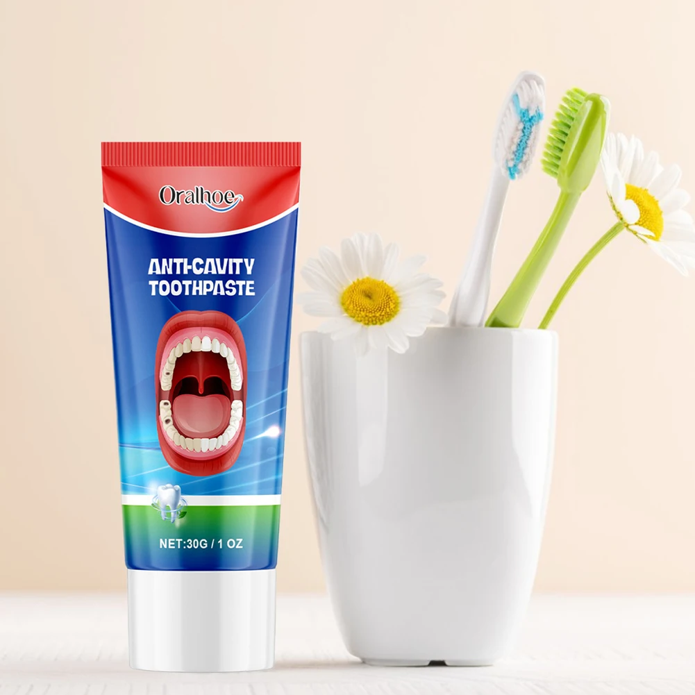 30g Teeth Whitening Toothpaste Removal Tooth Stains Fresh Breath Mint Toothpaste Anti Cavity Toothpaste for Adults