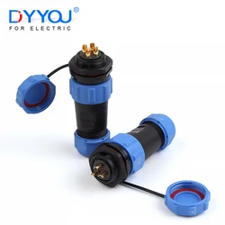 SP21 IP68 Aviation Plug Socket Back Nut Male/Female Waterproof Connector Panel Mount 2/3/4/5/7/9/12 Pins Electrical Cable Wire