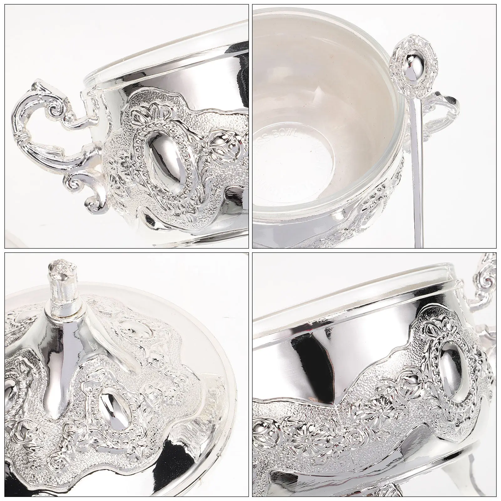 

Zinc Alloy Seasoning Jar Premium Decorative Spice Container for Countertop Kitchen Hotel Restaurant Use with Spoon