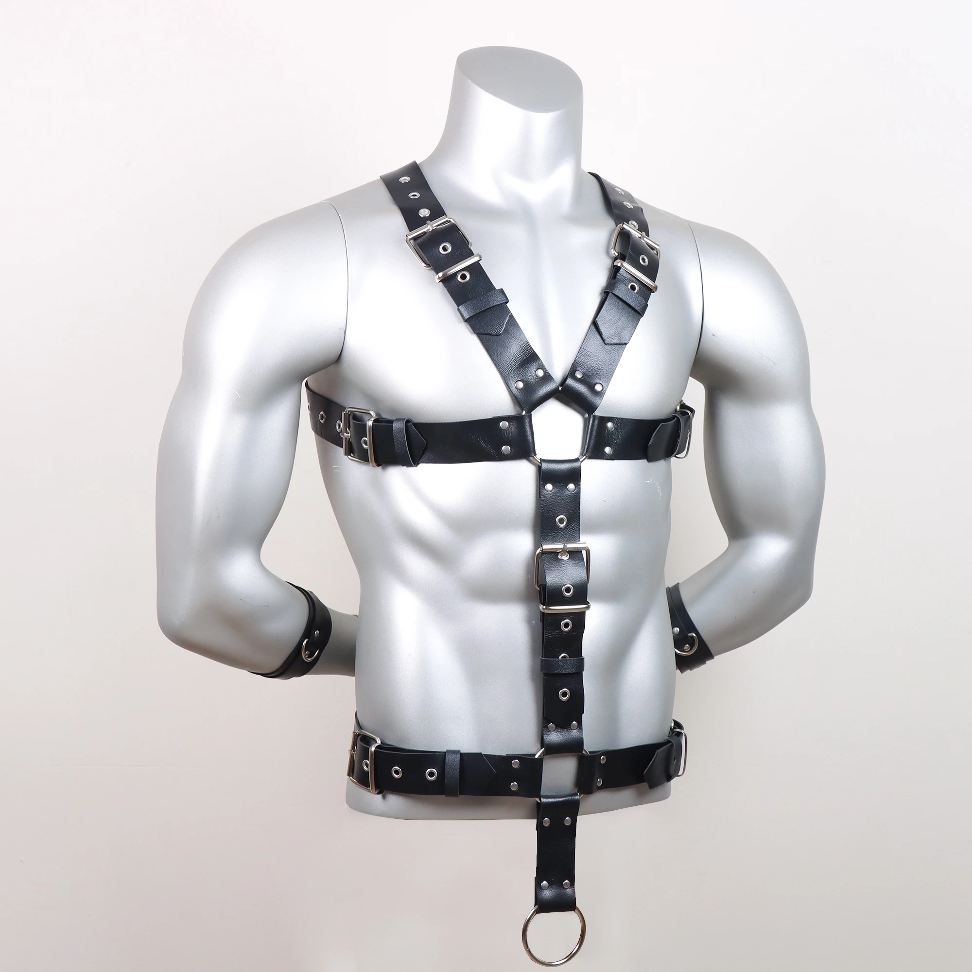 BDSM Gay Body Bondage Harness Men Fetish Leather Lingerie Sexual Chest Harness Belt Strap Punk Rave Gay Costumes for Adult Sex