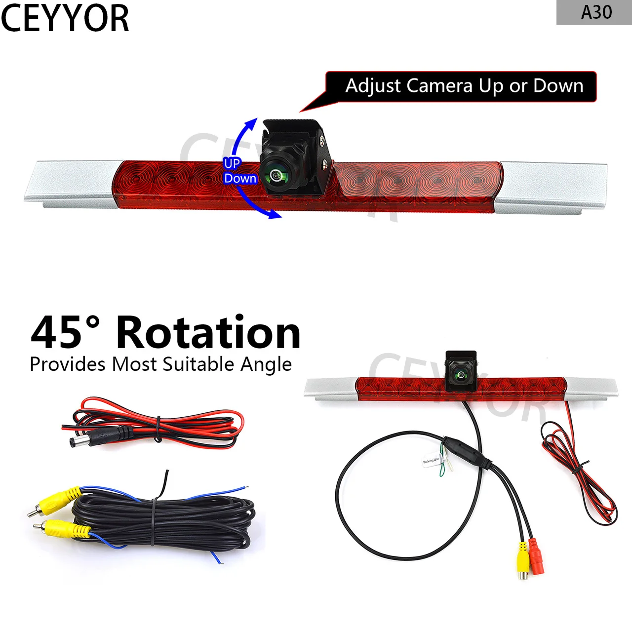 

Brake lights, reversing camera, suitable for Hella 2DA 343 106-201 type and for all vehicles with flat rear surfaces