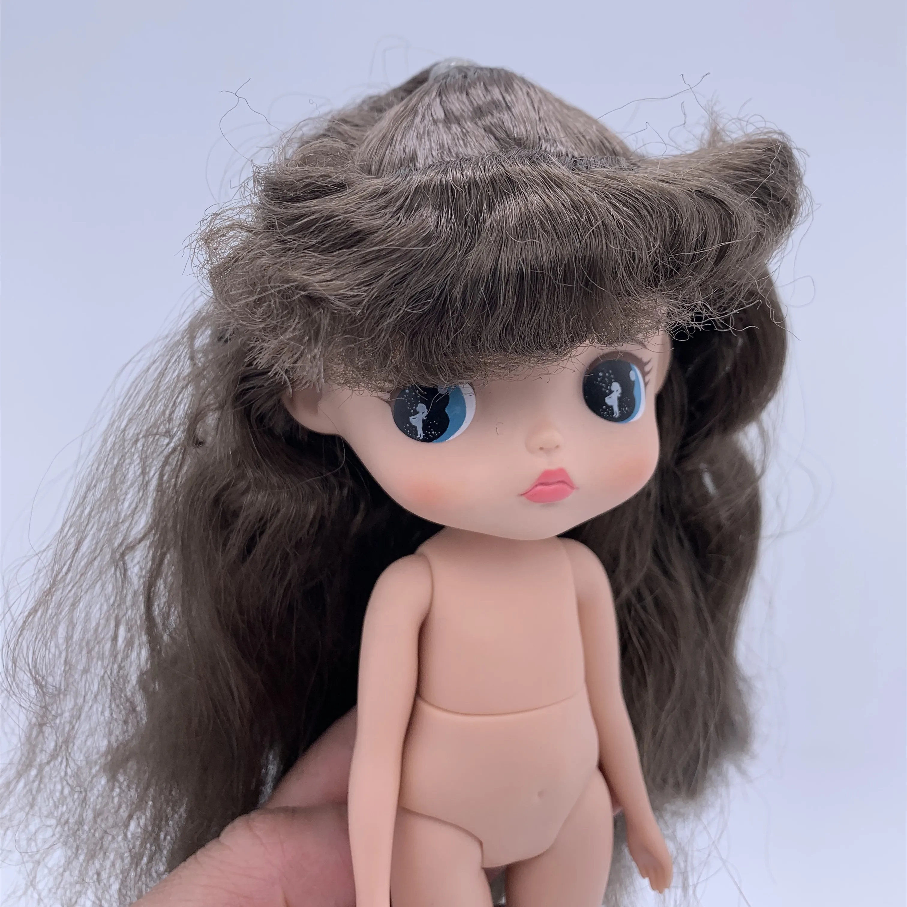 Fashion Cute Amooooore Brown Hair Reroot Articulation Young Girl Doll OOAK