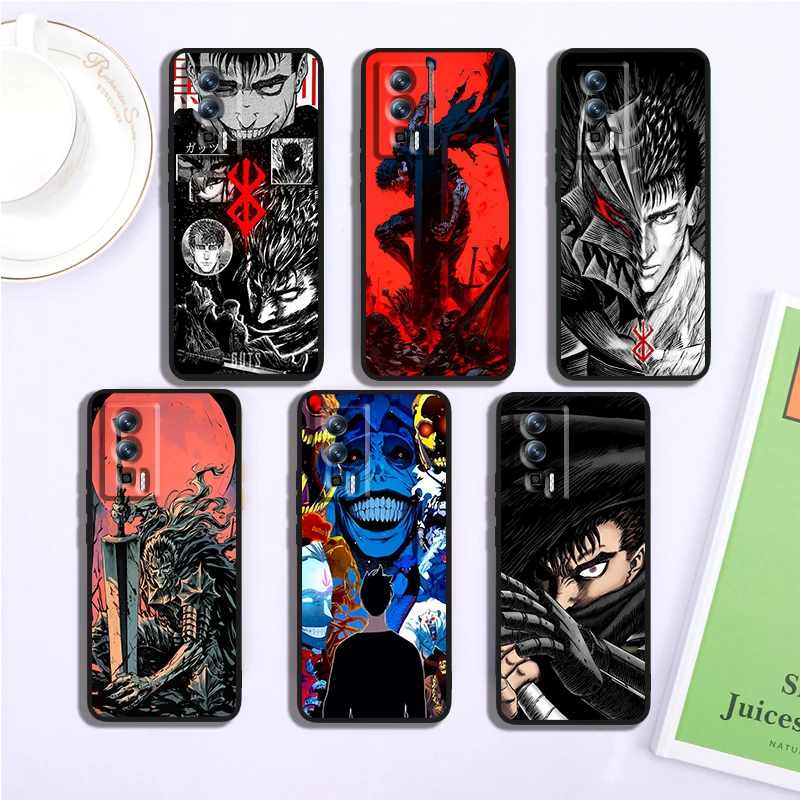 B-Berserk Cool Cartoon Boys For Xiaomi Redmi 9A 9C 9AT 10C 9 9T 10 12C 13C 8 12 K60 A1 K50 K40 5G Black Back Phone Case