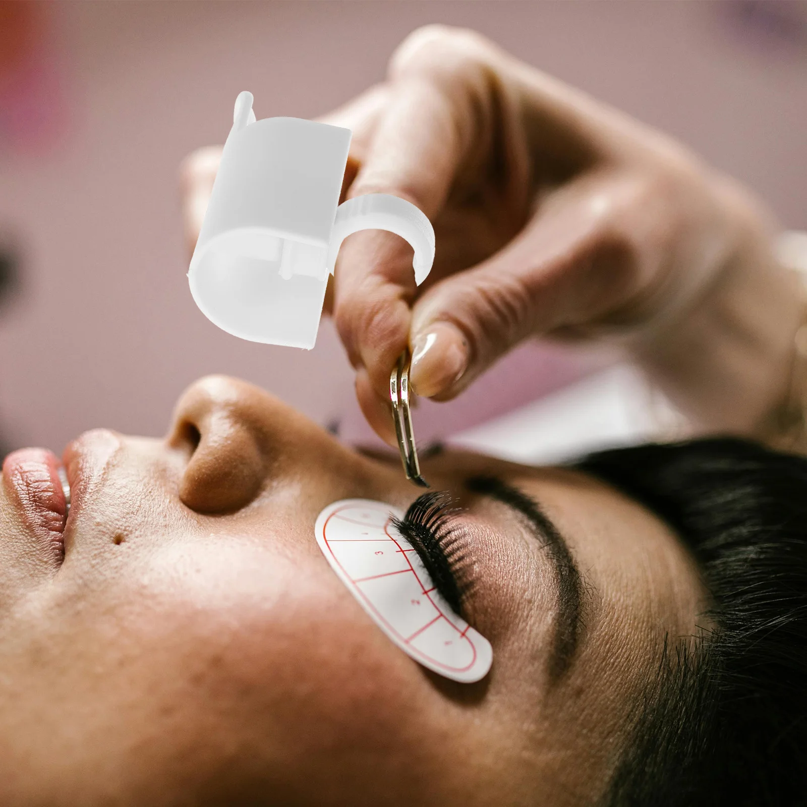 

Eyelash Separator Cups Grafting Glue Ring Extension Supplies Beauty Salon Supply Finger Rest Plastic U shaped Tool Lash Aid