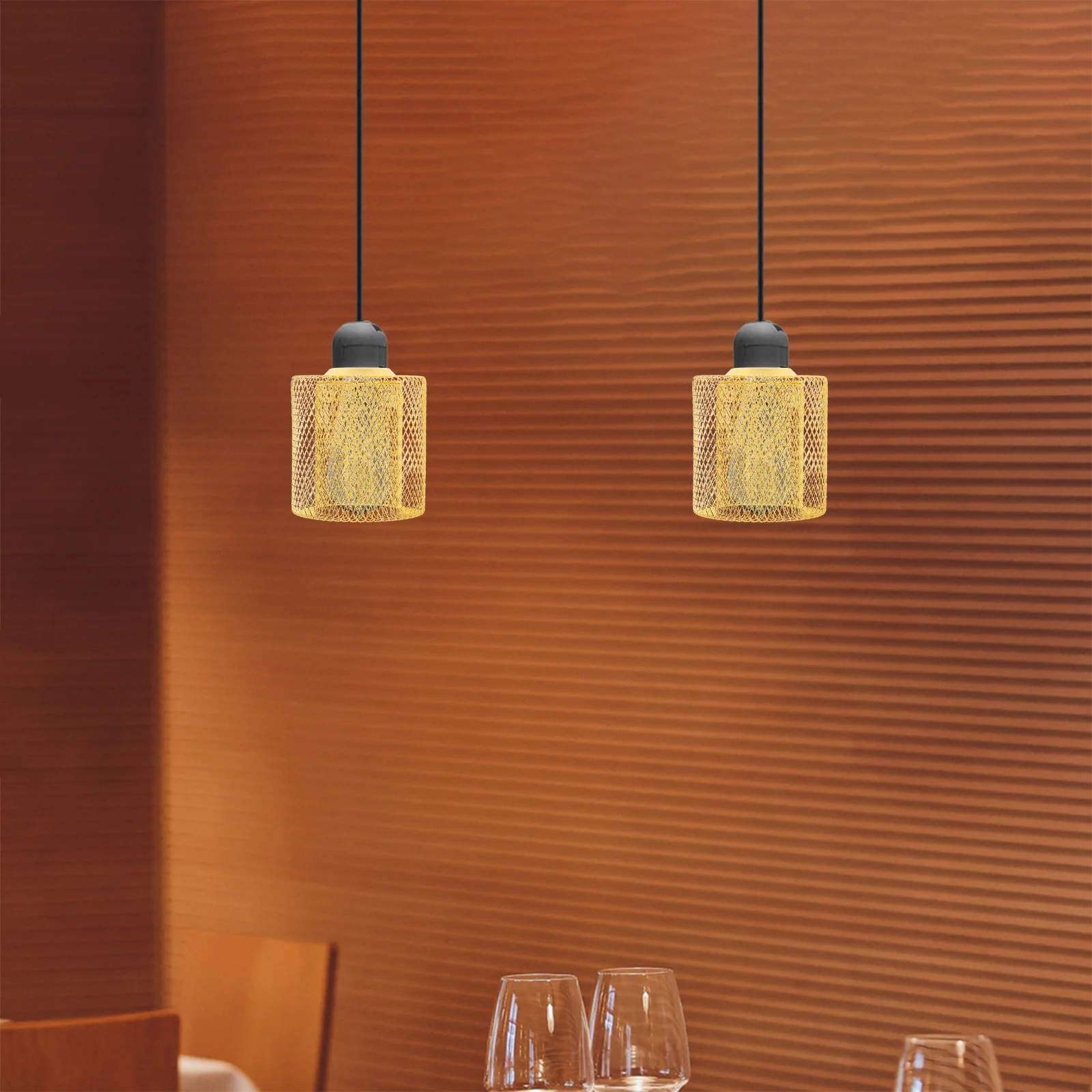 

Iron Wire Lampshade Hollow Mesh Replacement For Ceiling Fan Vintage Pendant Light Cover Home Restaurant Hotel