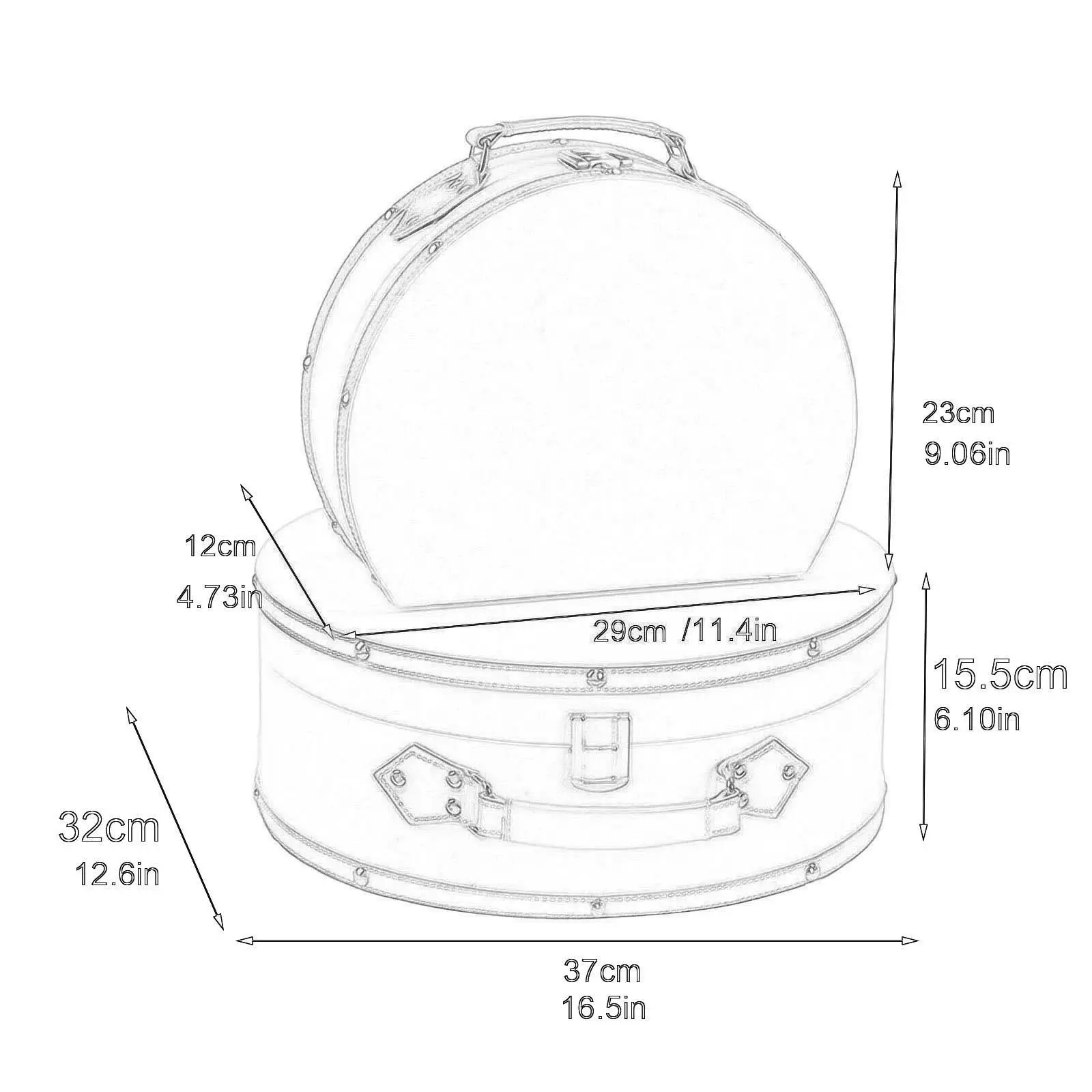 2x Luggage with Handle Scrapbook Storage Box Ornament Locking Cosmetic Case