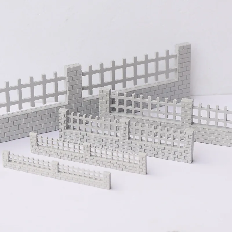 2Pcs/Lot Miniature Plastic Fence Model Scale 1:50-200 for Railway Building Sand Table Scene Materials Diorama Kits