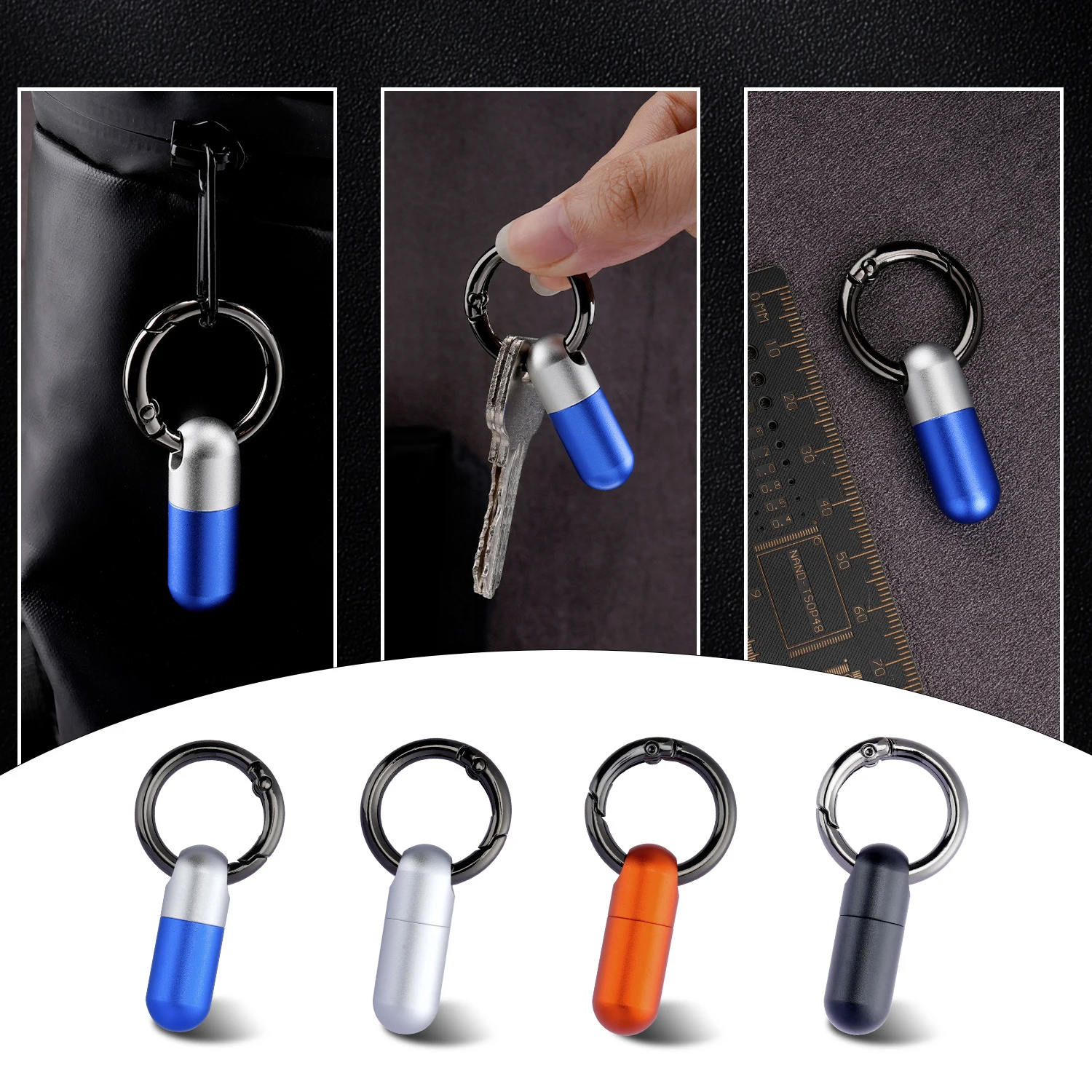 Pure Titanium Waterproof Bunker Portable Small Pill Box Sealed Waterproof Keyring Mini Carry-on First Aid Pill Bottle Three Colo