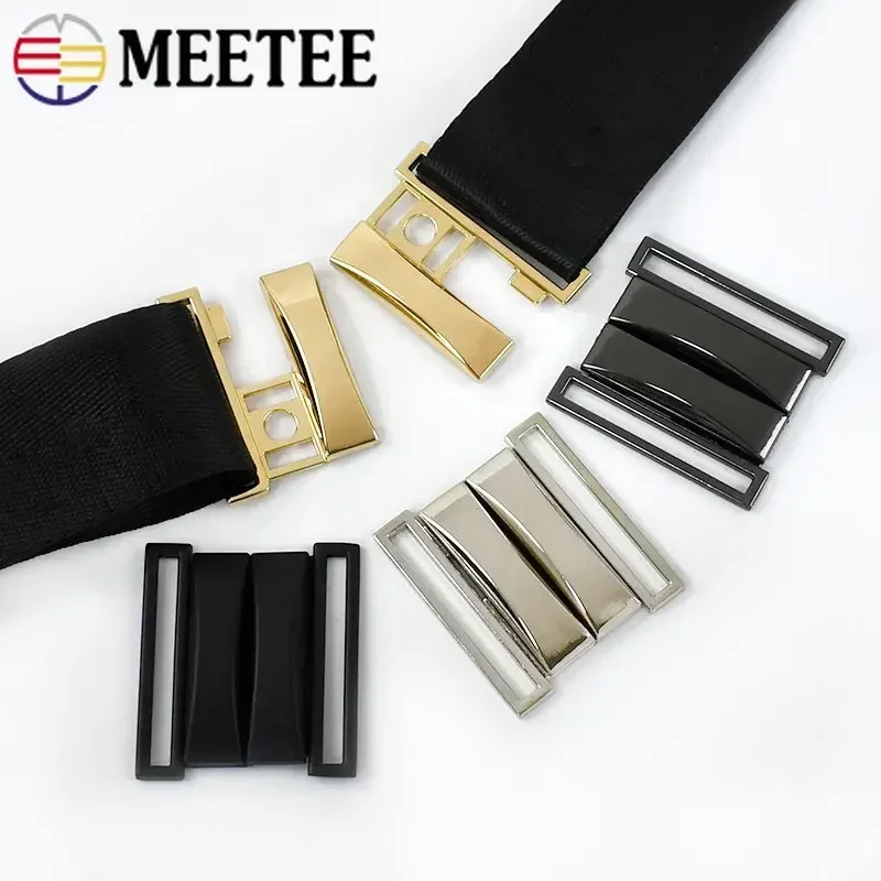 Meetee 1/2/3Pcs 30-70mm Metal Belt Buckle Women\'s Coat Down Jacket Decorative Clasp Windbreaker Dress Button Sewing Accessories