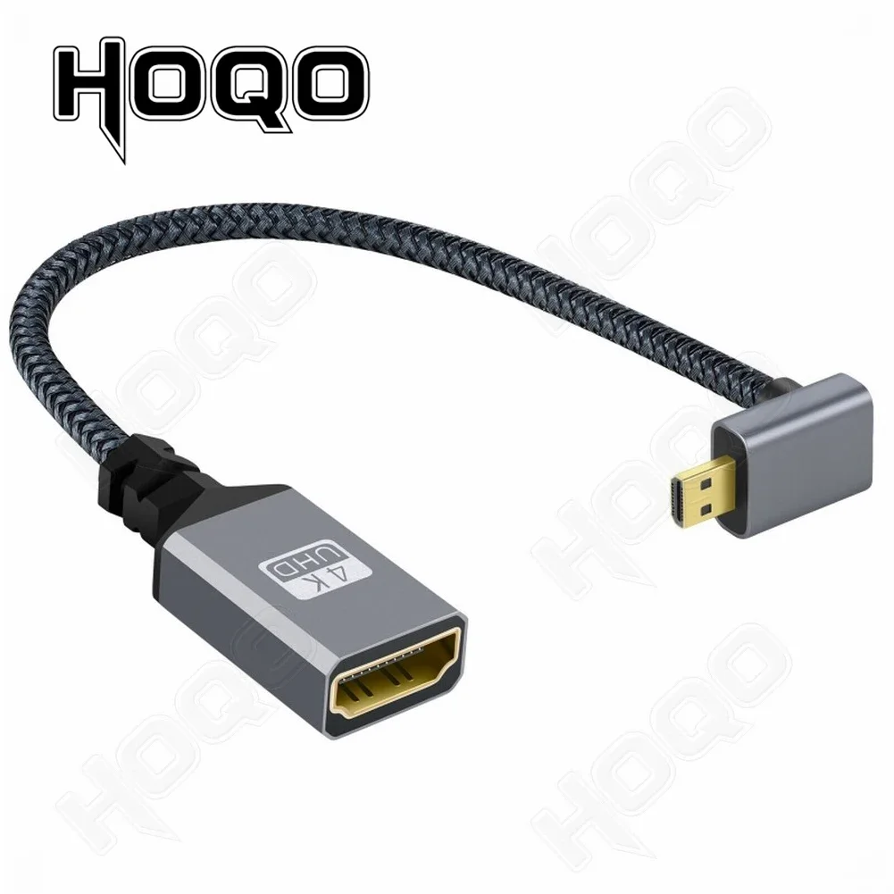 20cm Micro HDMI to HDMI female Cable 4K 60HZ HDMI extension cable for Tablet Camcorder MP4 Camera Display Braided Adapter