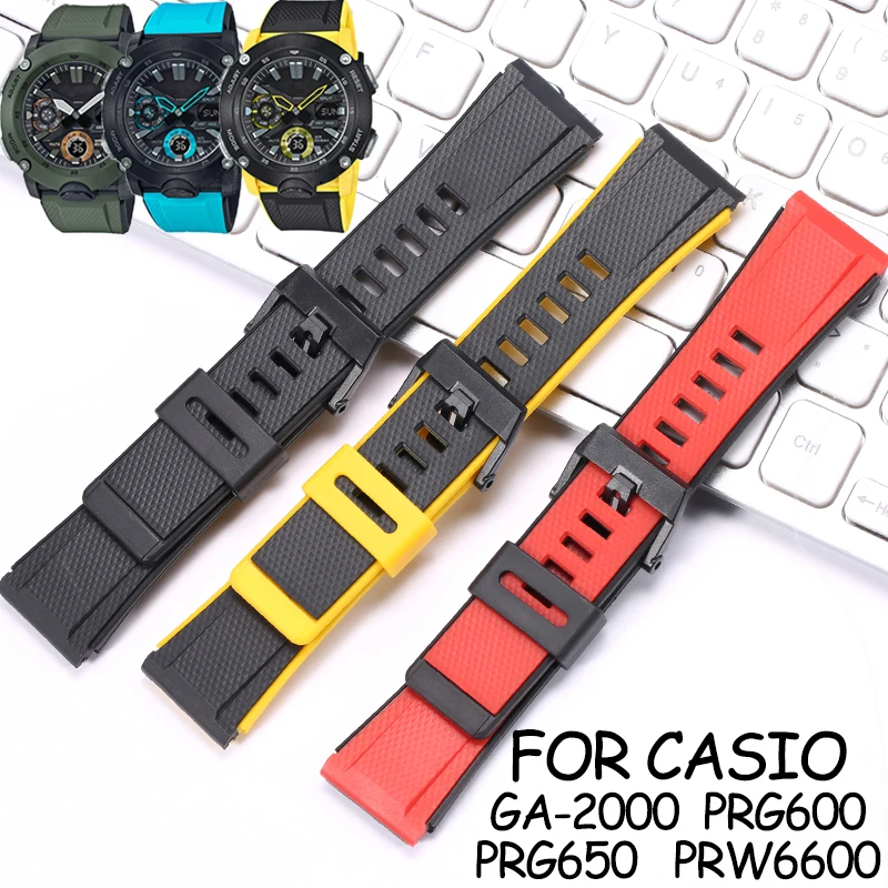 Resin Rubber Strap Suitable for Casio GA2000 Prg-600 Prg-650 PRW-6600 Sports waterproof Wristband Bracelet Watchband Accessories