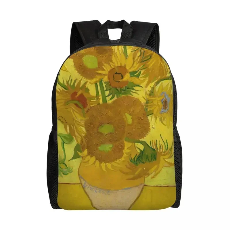 Vase With Twelve Sunflowers Backpacks School College Student Bookbag Fits 15 Inch Laptop Vincent Van Gogh Painting Bags MN9