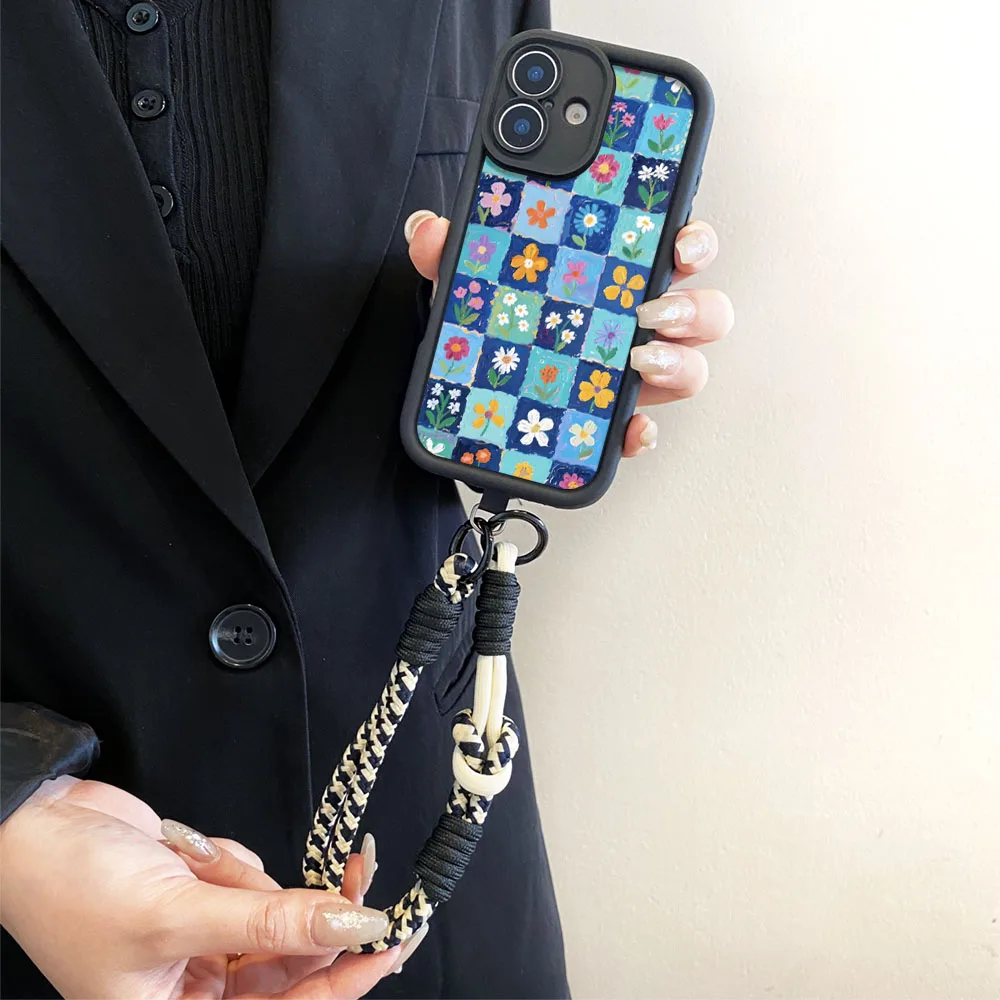 2025caixa de telefone com cordão crossbody para redmi note 14 13 12 11 10 9 8 7 pro plus 11s 14s 13c 12c 14c 9t9c10cflor capa de corrente de pulso