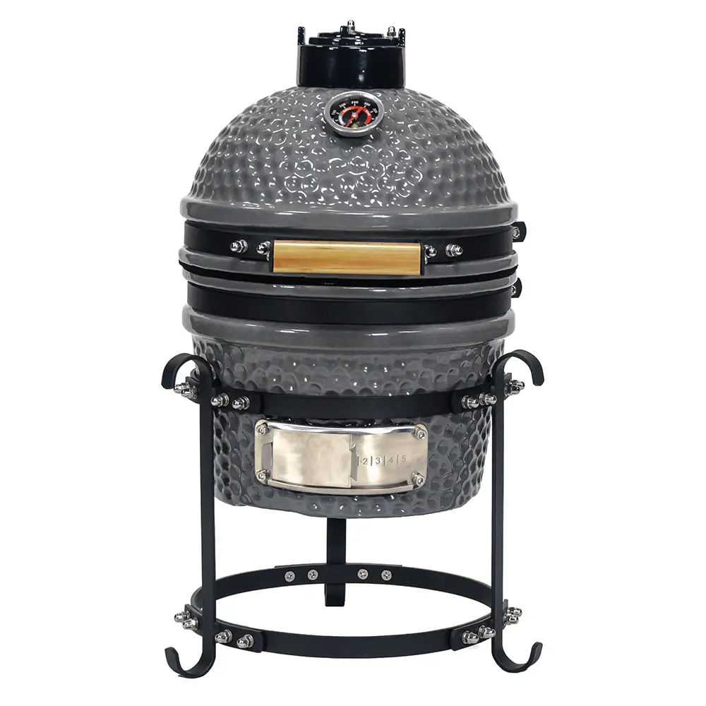 china high quality round base ceramic kamado grill 13inch green gray red black ceramic barbecue grill