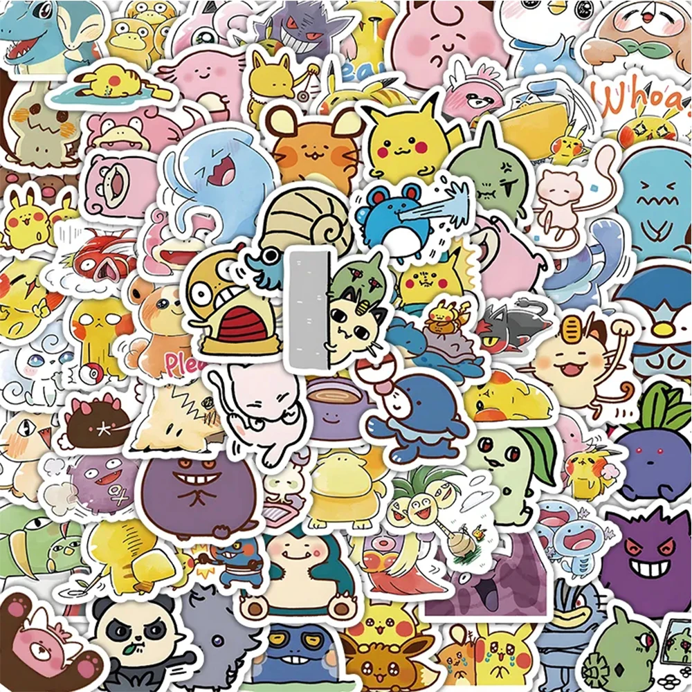 10/30/50/100pcs Kawaii Pokemon Pikachu Stickers Classic Anime Graffiti Decals DIY Guitar Stationery Helmet Cute Artistic Sticker