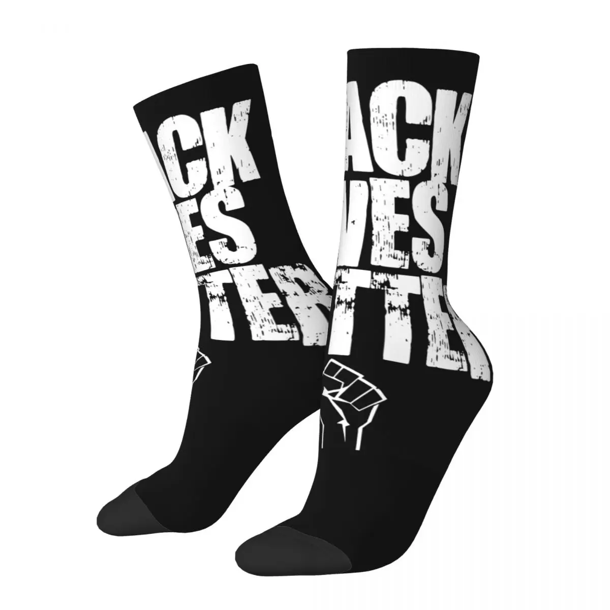 Fashion Male Men Socks Casual Black Lives Matter Sock Polyester Justice Skateboard Women's Socks Spring Summer Autumn Winter