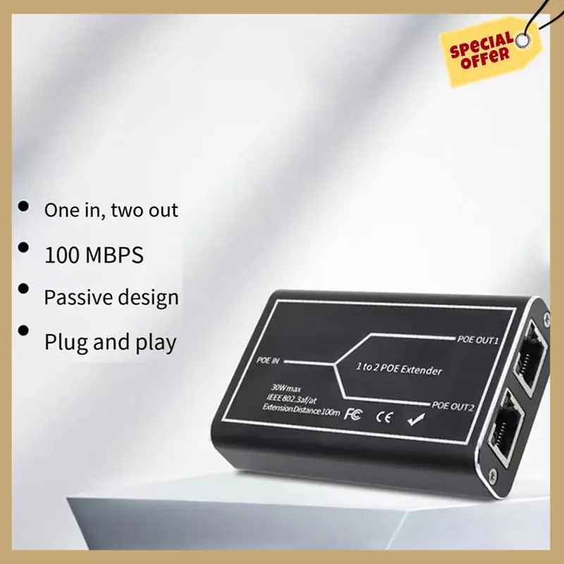 أداء مستقر-جيجابت POE موسع 2 منفذ 1000 متر شبكة التبديل مكرر 30 واط IEEE802.3Af/في التوصيل والتشغيل لمفتاح Poe NVR IP