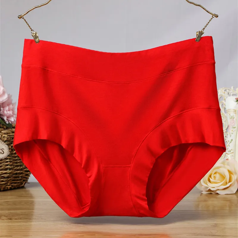 4XL 100kg Women\'s Plus Size Briefs Underwear Female Modal Mother Middle Rise People Fat Waist Shorts Pants